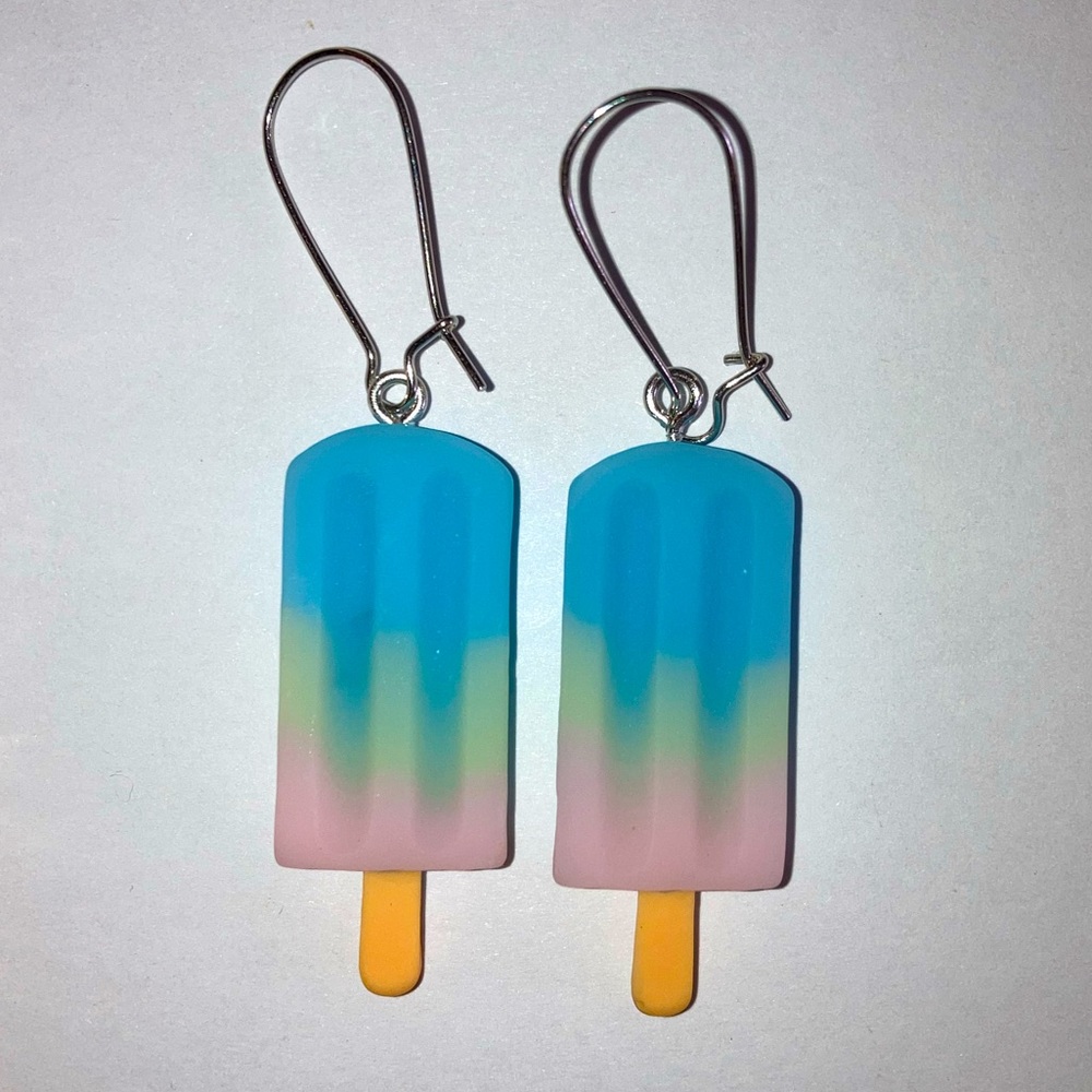 Blue and Pink Popsicle Earrings